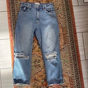 A&F ankle straight high rise jean